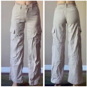 American Eagle Super High Rise Baggy Wide Leg Cargo Stretch Lyocell Pants 000/XS